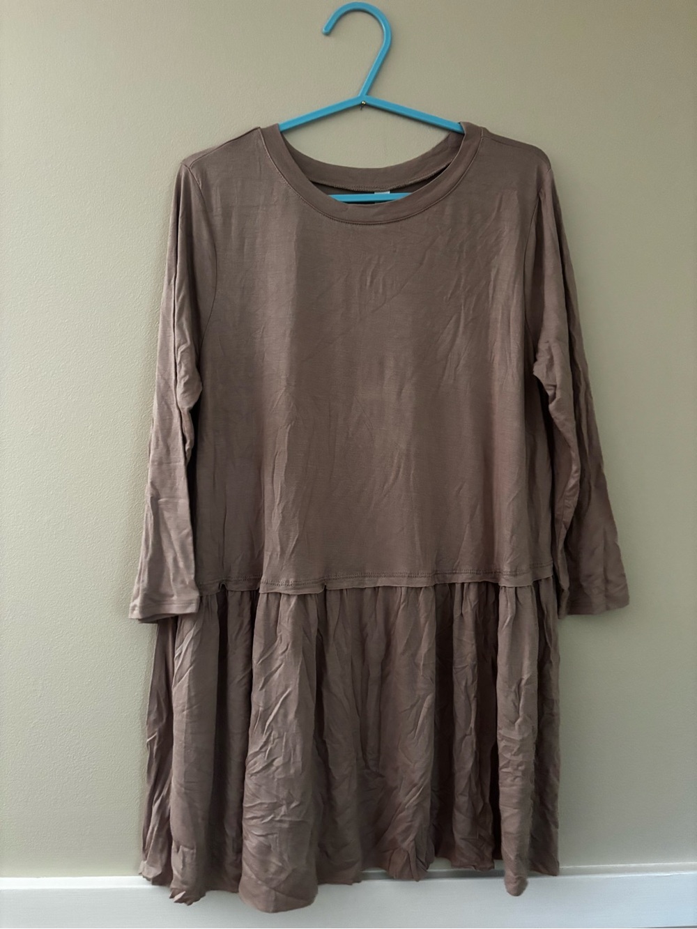 Zenana Premium Taupe Tiered Babydoll Tunic Top | Medium